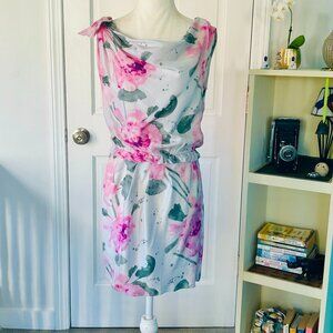 Cynthia Steffe sleeveless silk floral ruffle dress (size 4)